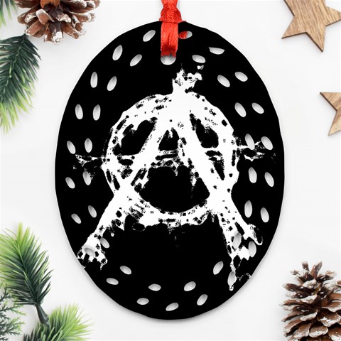 Anarchy Oval Filigree Ornament (Two Sides) from ArtsNow.com Front