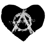 Anarchy Large 19  Premium Heart Shape Cushions