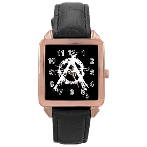 Anarchy Rose Gold Leather Watch  from ArtsNow.com Front