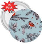 Christmas birds 3  Buttons (10 pack) 