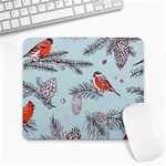 Christmas birds Large Mousepads