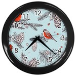 Christmas birds Wall Clock (Black)