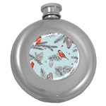 Christmas birds Round Hip Flask (5 oz)