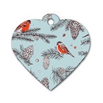 Christmas birds Dog Tag Heart (One Side)