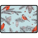 Christmas birds Double Sided Fleece Blanket (Large) 