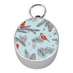 Christmas birds Mini Silver Compasses