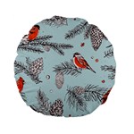 Christmas birds Standard 15  Premium Flano Round Cushions