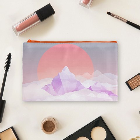 Mountain Sunset Above Clouds Cosmetic Bag (Medium) from ArtsNow.com Front