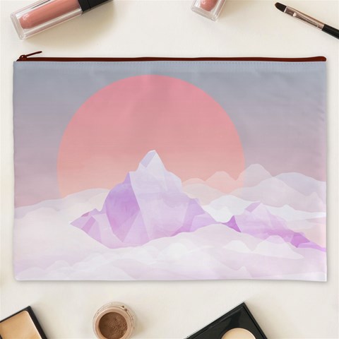 Mountain Sunset Above Clouds Cosmetic Bag (XXXL) from ArtsNow.com Front