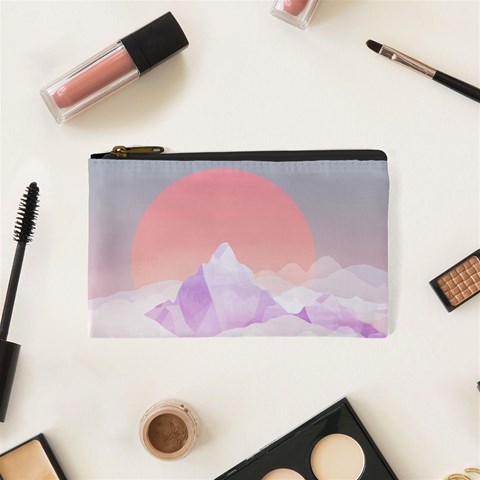 Mountain Sunset Above Clouds Cosmetic Bag (XS) from ArtsNow.com Front