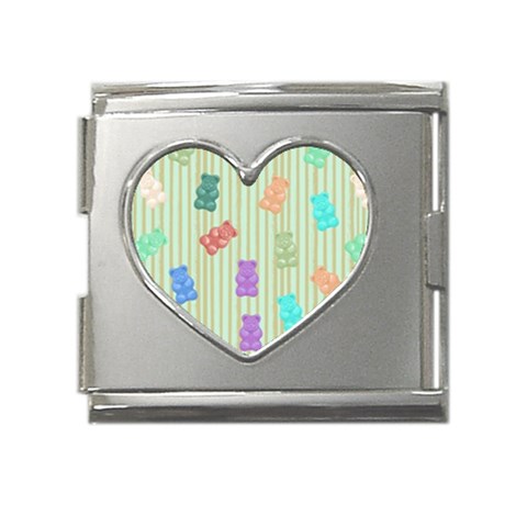 d6.2 Mega Link Heart Italian Charm (18mm) from ArtsNow.com Front