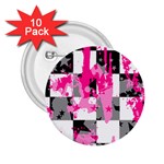 Pink Star Splatter 2.25  Buttons (10 pack) 