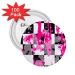 Pink Star Splatter 2.25  Buttons (100 pack) 