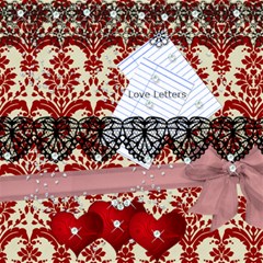 Love Letters Collection 12 ScrapBook Page 8  x 8  Each Page Sold Seperately from ArtsNow.com 8 x8  Scrapbook Page - 11