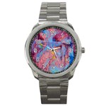 Abstract marbling art print Sport Metal Watch