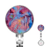 Abstract marbling art print Stainless Steel Nurses Watch