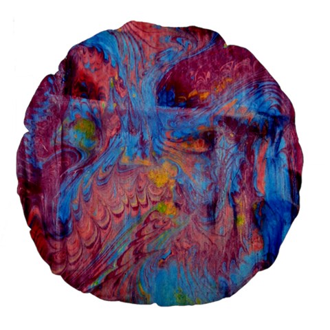 Abstract marbling art print Large 18  Premium Flano Round Cushions from ArtsNow.com Front
