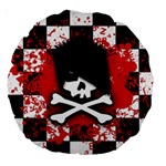 Emo Skull Large 18  Premium Round Cushions