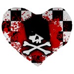 Emo Skull Large 19  Premium Heart Shape Cushions