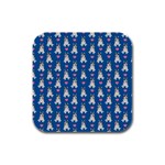 Little Husky With Hearts Rubber Square Coaster (4 pack)
