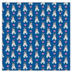 Little Husky With Hearts Large Satin Scarf (Square)