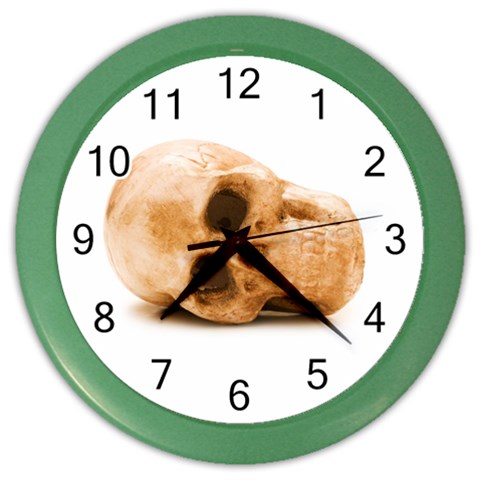 White Skull Color Wall Clock from ArtsNow.com Front