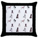 Husky Dogs With Sparkles Throw Pillow Case (Black)