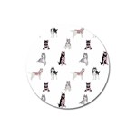 Husky Dogs With Sparkles Magnet 3  (Round)