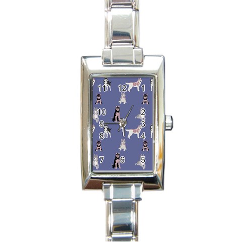 Husky Dogs With Sparkles Rectangle Italian Charm Watch from ArtsNow.com Front