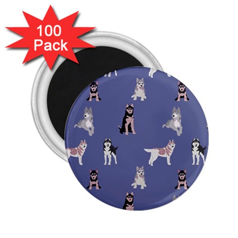 Husky Dogs With Sparkles 2.25  Magnets (100 pack)  from ArtsNow.com Front