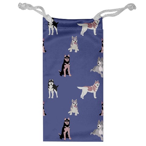 Husky Dogs With Sparkles Jewelry Bag from ArtsNow.com Front