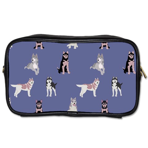 Husky Dogs With Sparkles Toiletries Bag (Two Sides) from ArtsNow.com Front