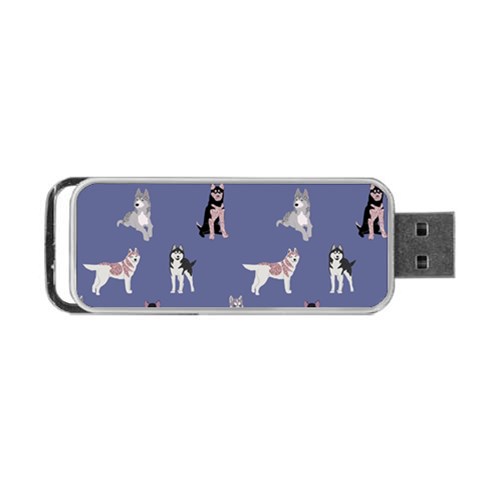 Husky Dogs With Sparkles Portable USB Flash (One Side) from ArtsNow.com Front