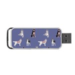 Husky Dogs With Sparkles Portable USB Flash (One Side)