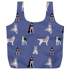 Husky Dogs With Sparkles Full Print Recycle Bag (XL) from ArtsNow.com Back