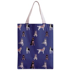 Husky Dogs With Sparkles Zipper Classic Tote Bag from ArtsNow.com Front