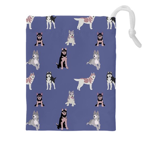 Husky Dogs With Sparkles Drawstring Pouch (5XL) from ArtsNow.com Front