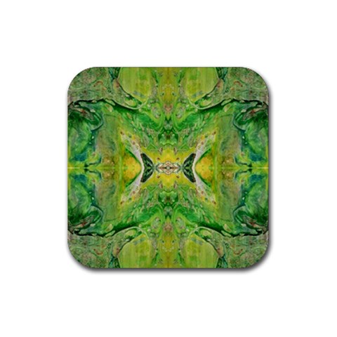 Green Repeats Rubber Coaster (Square) from ArtsNow.com Front