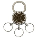 Folk flowers print Floral pattern Ethnic art 3-Ring Key Chain