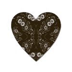 Folk flowers print Floral pattern Ethnic art Heart Magnet