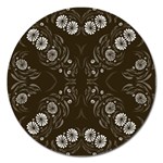 Folk flowers print Floral pattern Ethnic art Magnet 5  (Round)