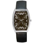 Folk flowers print Floral pattern Ethnic art Barrel Style Metal Watch