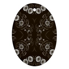 Folk flowers print Floral pattern Ethnic art Oval Ornament (Two Sides) from ArtsNow.com Front