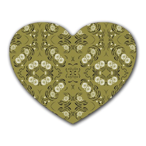 Folk flowers print Floral pattern Ethnic art Heart Mousepads from ArtsNow.com Front