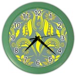 Folk flowers print Floral pattern Ethnic art Color Wall Clock