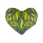 Folk flowers print Floral pattern Ethnic art Standard 16  Premium Heart Shape Cushions