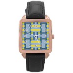 Abstract pattern geometric backgrounds   Rose Gold Leather Watch 