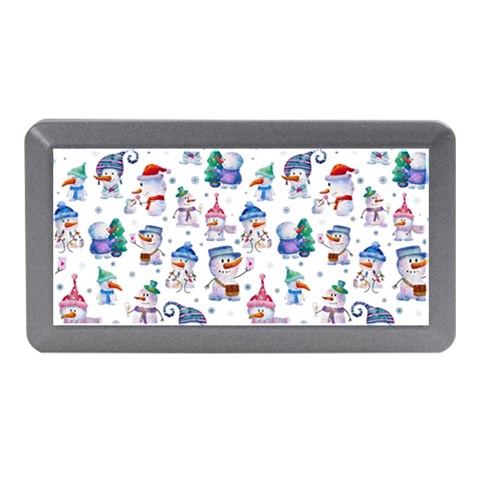 Cute Snowmen Celebrate New Year Memory Card Reader (Mini) from ArtsNow.com Front