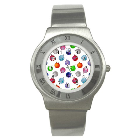 Christmas Balls Stainless Steel Watch from ArtsNow.com Front
