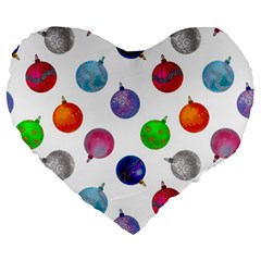 Christmas Balls Large 19  Premium Heart Shape Cushions from ArtsNow.com Front